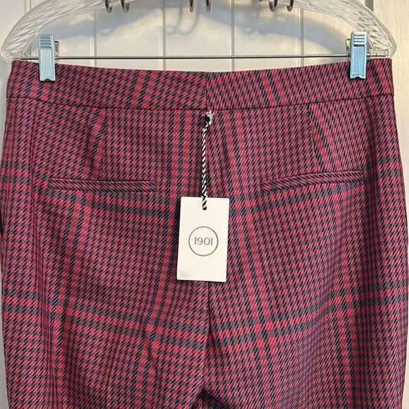 NWT 1901 Simone Pink Plaid Ankle Pants Trousers Size 8 - Picture 4 of 11